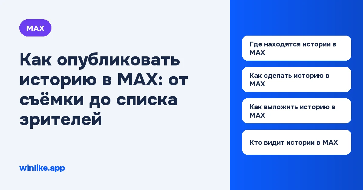 Как опубликовать историю в MAX: от съёмки до списка зрителей